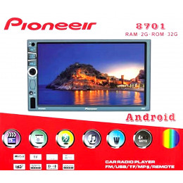 автомагнитола 7″дюйм+Android 2/32GB+сенсорный экран+MP5+Bluetooth+USB+AUX+радио 8701