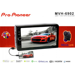 автомагнитола 7″дюйм+сенсорный экран+MP5+Bluetooth+USB+AUX+радио MVH-6902