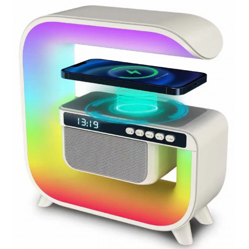 лампа+ночник RGB+колонка+часы+зарядная станция G3