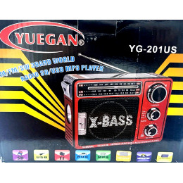 радиоприемник YUEGAN+USB+SD+фонарик+аккумулятор+солнечная зарядка YG-201US