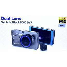 автомобильный видеорегистратор+2 камеры Full HD A48L