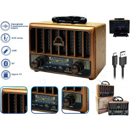 радиоприемник MEIER+Bluetooth+USB+SD+аккумулятор "18650 M-1933BT