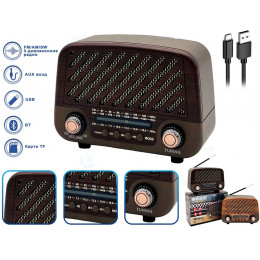 радиоприемник MEIER+Bluetooth+USB+SD+аккумулятор "18650 MD-1302BT