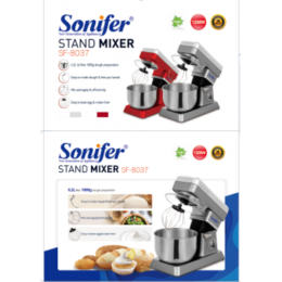 миксер тестомешалка из нержавеющей стали Sonifer, мощность 1200w SF-8037