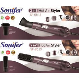 фен-расческа для укладкт волос Sonifer 2в1, 1000w SF-9513