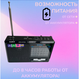 радиоприемник HAIRUN+USB+SD+фонарик+аккумулятор BL-5C RX-323