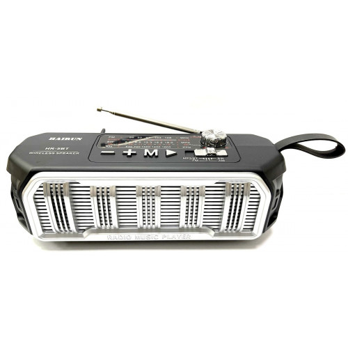 радиоприемник HAIRUN+Bluetooth+USB+SD+аккумулятор 18650 HR-5BT