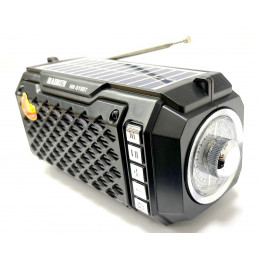 радиоприемник HAIRUN+Bluetooth+USB+SD+фонарик+аккумулятор 18650+солнечная зарядка HR-S15BT