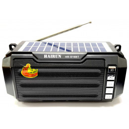 колонка HAIRUN+Bluetooth+USB+SD+радио+фонарик+аккумулятор 18650+солнечная зарядка HR-S16BT