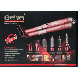 фен-расческа для укладки волос 7в1 мощность 2200w Gemei GM-4831
