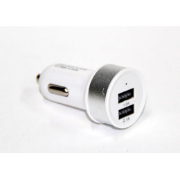 авто зарядка 2 USB, 1A 2,1A (A8) (металлический)
