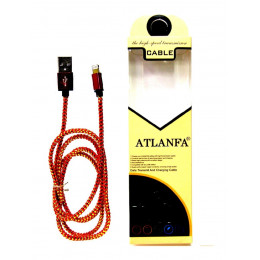 кабель для Iphone 5 6 металлический (тряпочный) ATLANFA  AT-714G