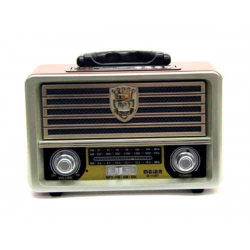 радиоприемник Ретро Meier M-U113BT Bluetooth USB SD аккумулятор
